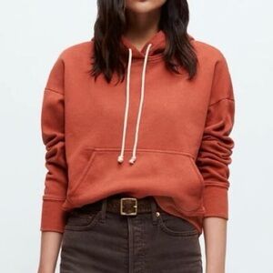 NWOT RE/DONE ReDone Hanes Vintage Burnt Orange Pullover Hoodie Sweatshirt USA XS